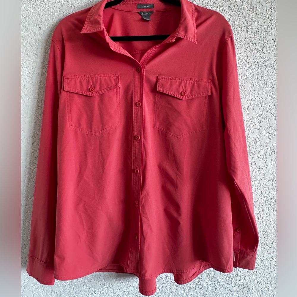 Eddie Bauer Long Sleeve Coral lightweight